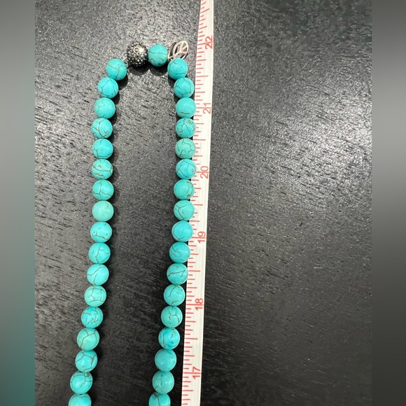 ☮️🩵Hip Chik🩵☮️Turquoise Beaded Tassel Necklace - Picture 8 of 9